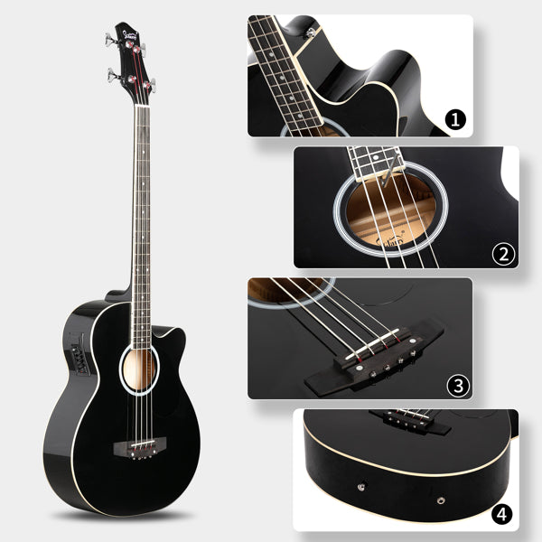 Glarry GMB101 4-String Electric-Acoustic Bass Guitar