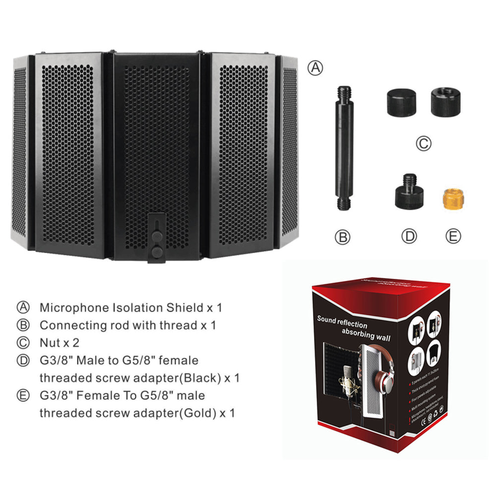 StudioPro 5-Panel Microphone Isolation Shield