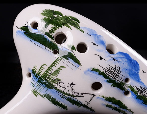 Imperial Blossom Hand-Painted 12-Hole Porcelain Ocarina