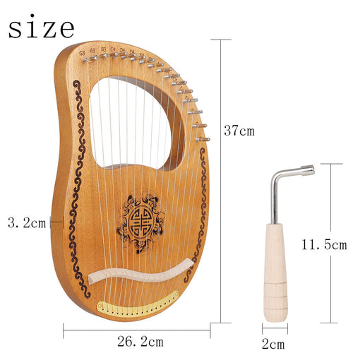 Artisan 16-String Mahogany Lyre Harp