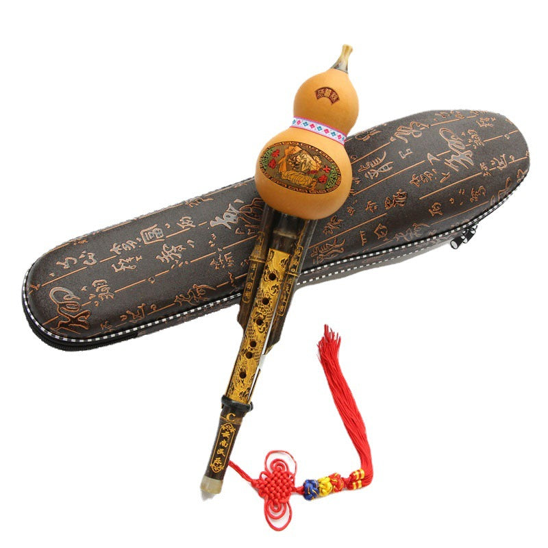 Artisan Purple Bamboo Hulusi (Traditional Gourd Flute)