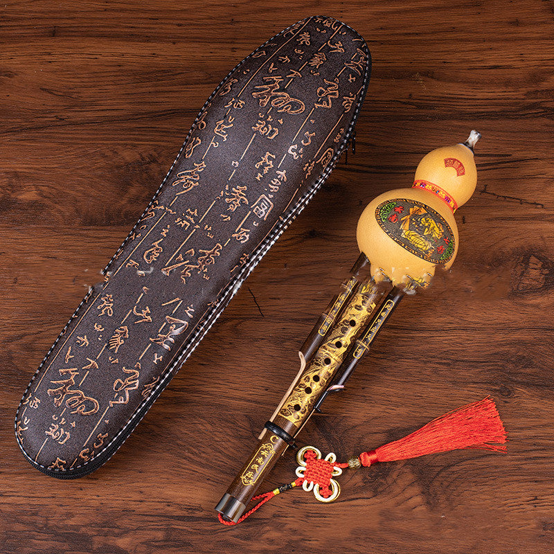 Artisan Purple Bamboo Hulusi (Traditional Gourd Flute)