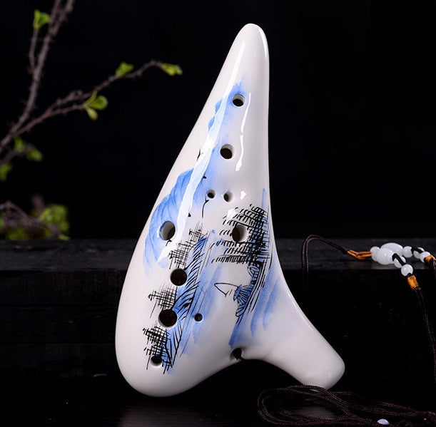Imperial Blossom Hand-Painted 12-Hole Porcelain Ocarina