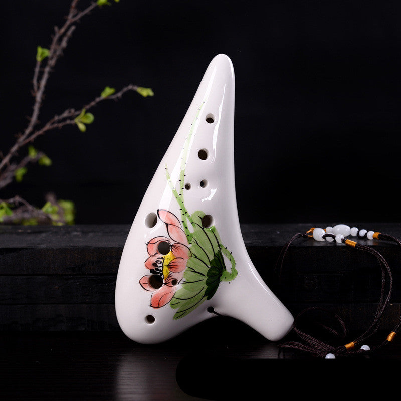 Imperial Blossom Hand-Painted 12-Hole Porcelain Ocarina