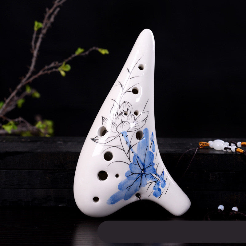 Imperial Blossom Hand-Painted 12-Hole Porcelain Ocarina