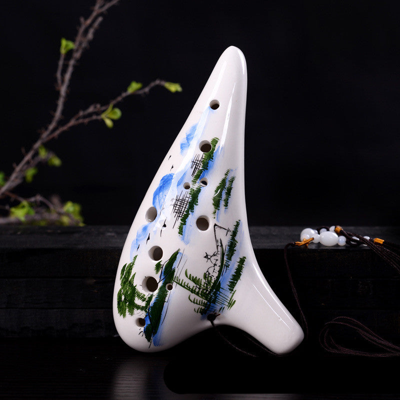 Imperial Blossom Hand-Painted 12-Hole Porcelain Ocarina