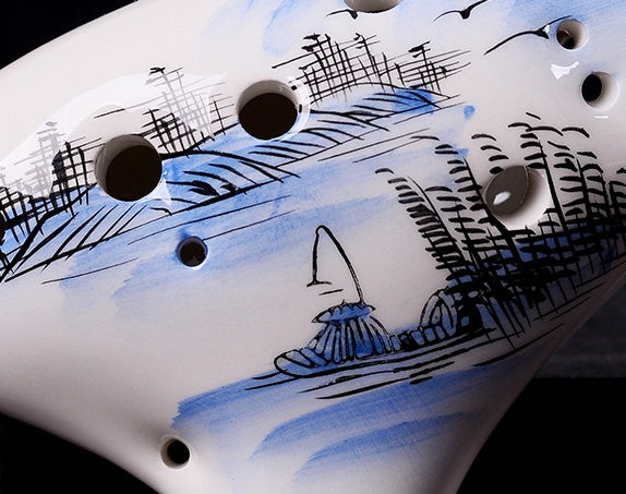 Imperial Blossom Hand-Painted 12-Hole Porcelain Ocarina