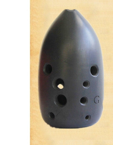 Shadow Obsidian 10-Hole Black Pottery Xun