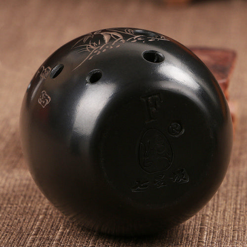 Artisan Hand-Engraved Ceramic Xun