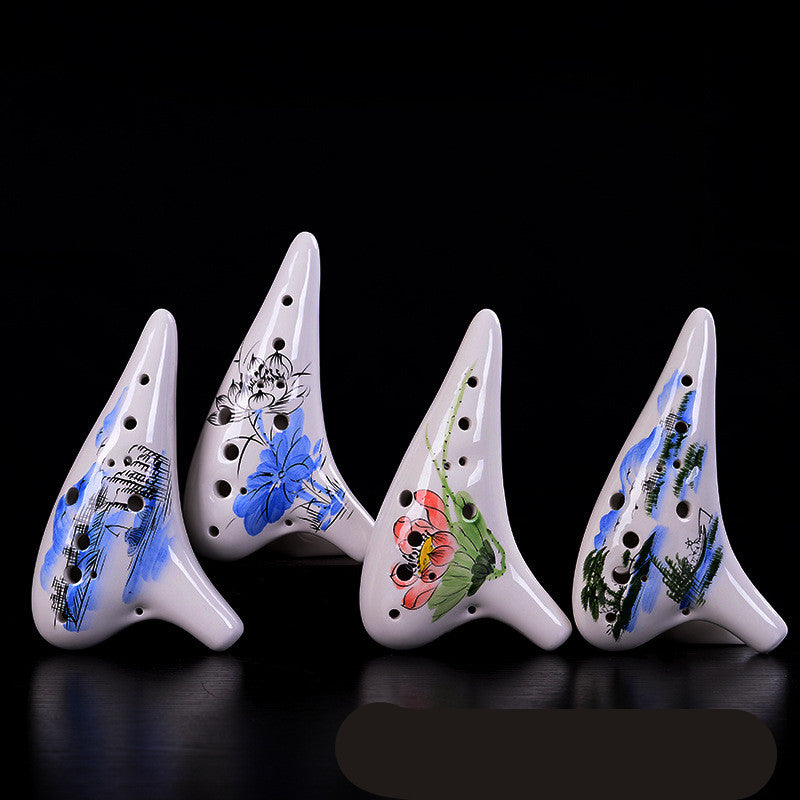 Imperial Blossom Hand-Painted 12-Hole Porcelain Ocarina