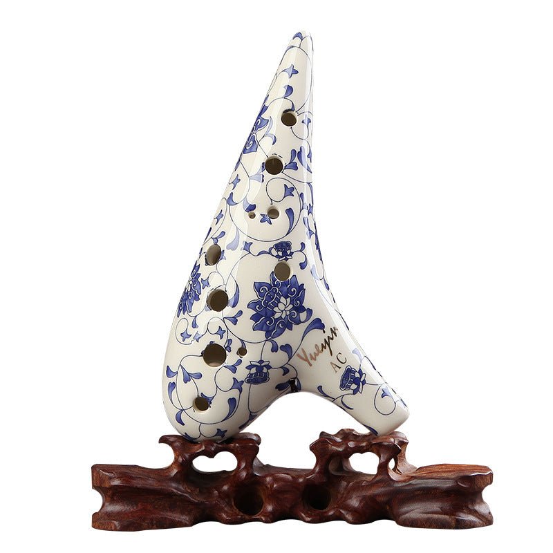 Imperial Blue & White 12-Hole Ocarina