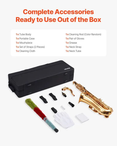 VEVOR Professional B♭ Tenor Saxophone Gold Kit