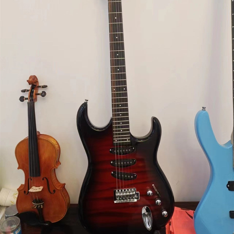 Crimson Ember Series Tiger Stripe Electric Guitar