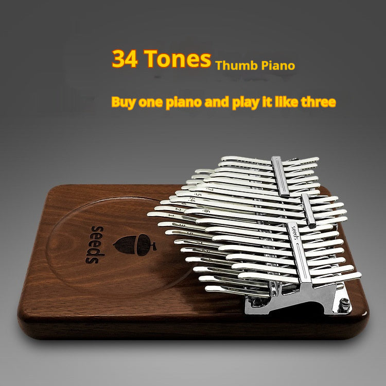 Seeds "Pisces" 34-Tone Chromatic Black Walnut Kalimba