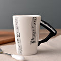 Music Note Ceramic Mug with Piano Handle