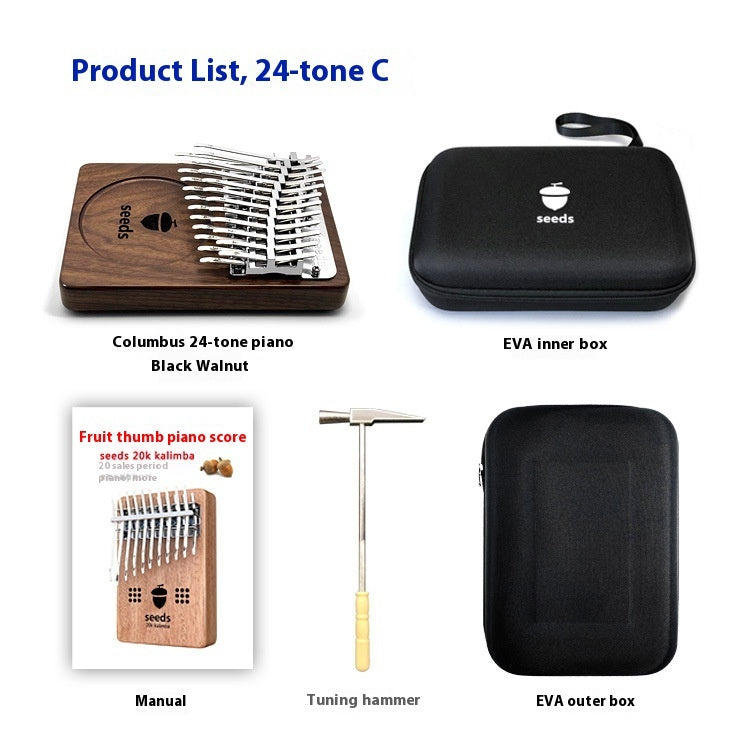 Seeds "Pisces" 34-Tone Chromatic Black Walnut Kalimba