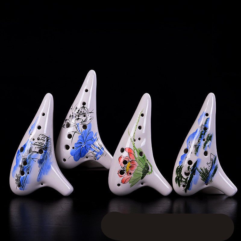Imperial Blossom Hand-Painted 12-Hole Porcelain Ocarina