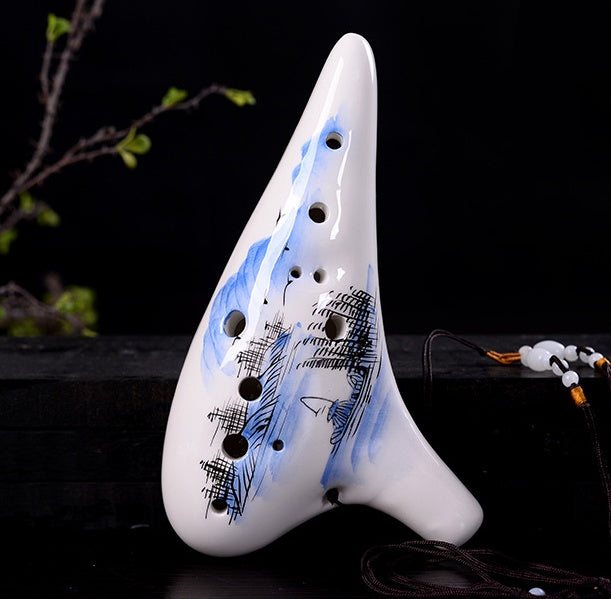 Imperial Blossom Hand-Painted 12-Hole Porcelain Ocarina
